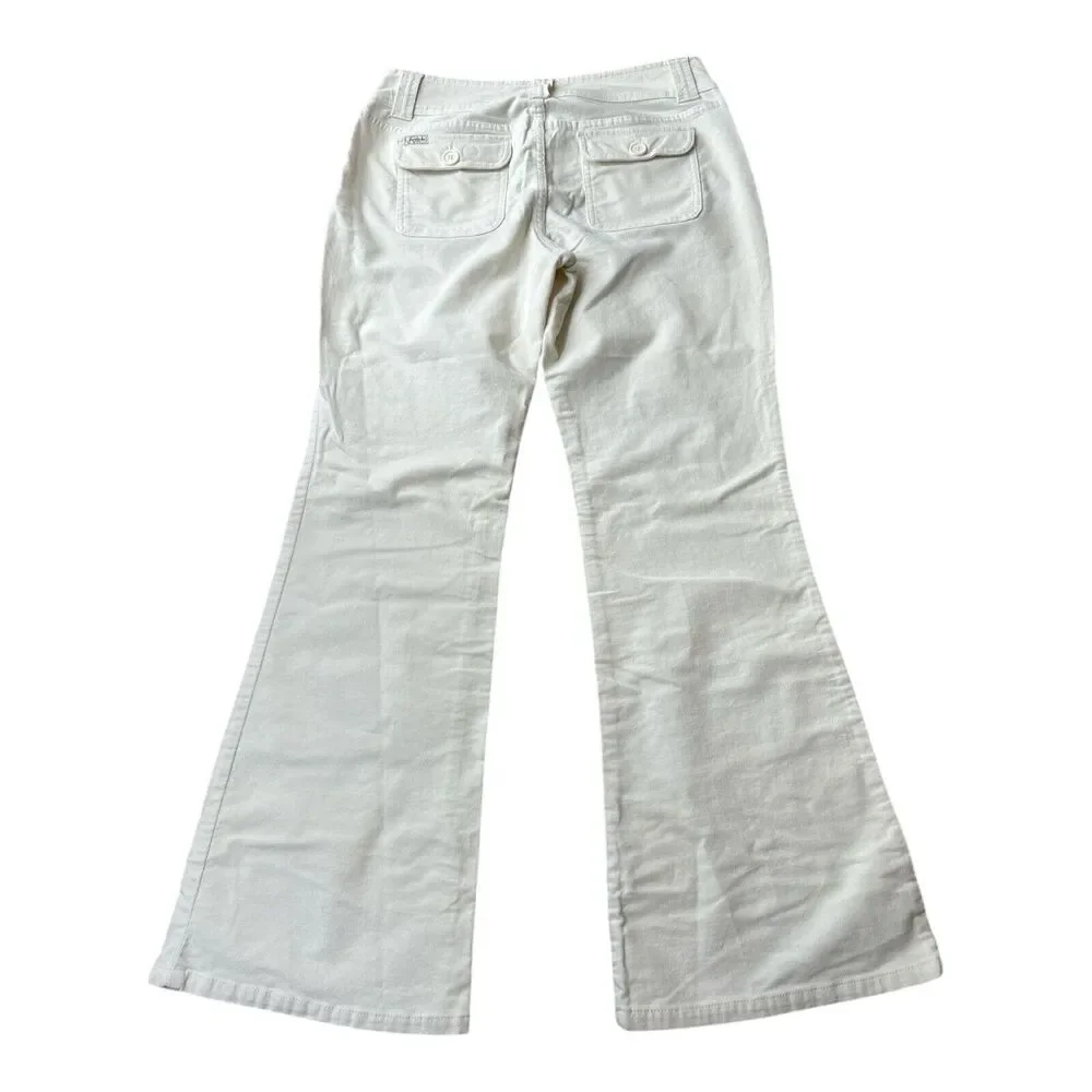 Jordache Bootcut Jeans Womens Size 13/14Light Beige corduroy ‎ stretchy pants